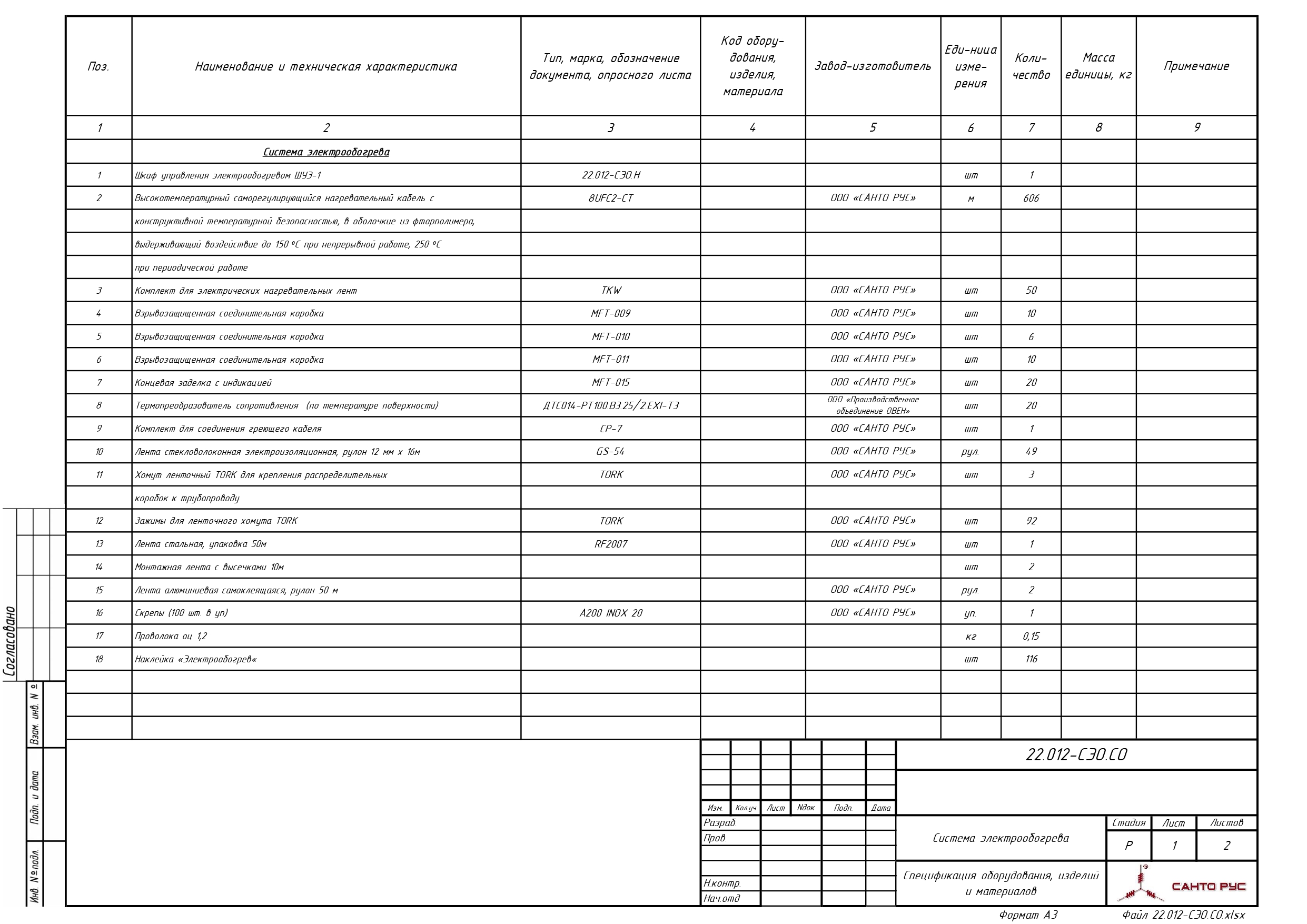 Система электрообогрева трубопроводов
